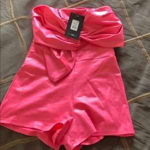 Fuchsia romper from fashion nova